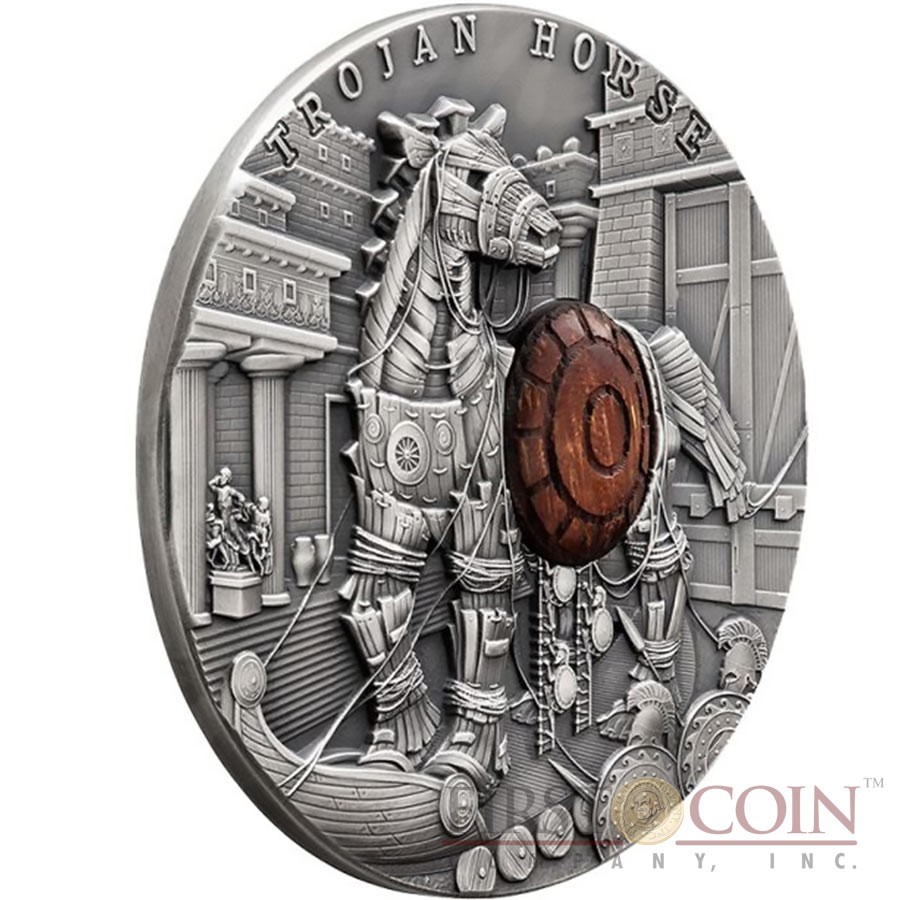 Niue Island TROJAN HORSE series ANCIENT MYTHS Silver Coin $10